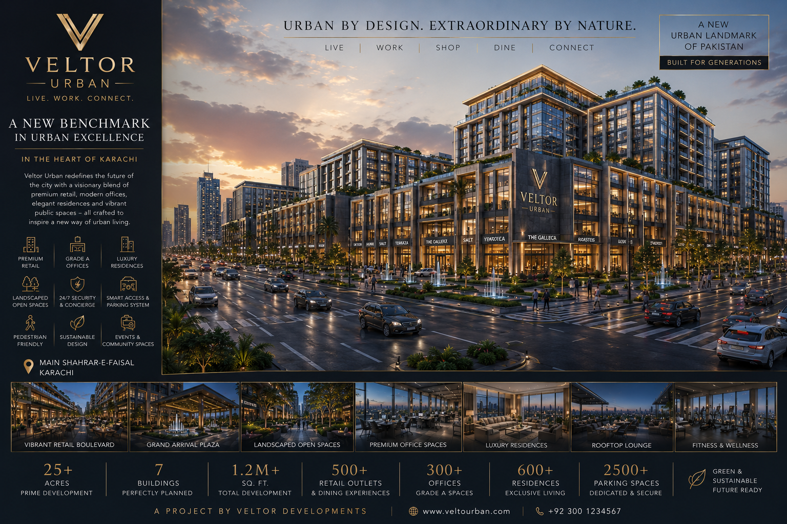 VELTOR Urban landmark mixed-use development concept.